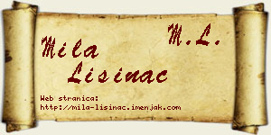 Mila Lisinac vizit kartica